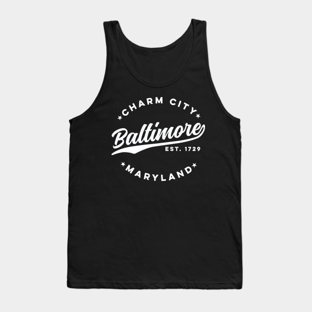 Vintage Baltimore Charm City Maryland USA Tank Top by DetourShirts